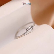 Heart Zircon Women's Ring Simple Hollow Fashion Adjustable Personal-Yy