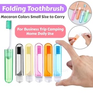 AngelaBaby~Colorful Foldable Toothbrush Travel Business Trip Folding Soft Bristle Toothbrush Travel