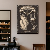 Wall painting of shop, Baber BH164 - Sharp, high-quality Barber Shop, Bamber, Hair Salon Decor paint