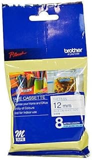 Brother M-K233 Non Laminated Tape, 12mm x 8m, Blue on White