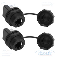 CRAFTML 2PCS RJ45 Adapter, RJ45-180° IP67 RJ45 Connector, Durable Waterproof Waterproof Coupler Outd