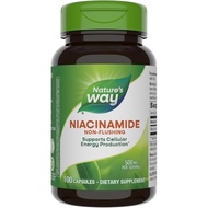 Nature's Way Niacinamide, Non-Flushing Vitamin B3, Supports Cellular Energy*, 500 mg per Serving, 10
