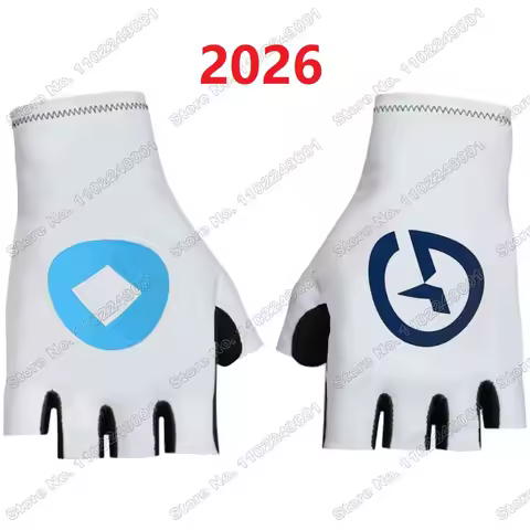 2026 FDJ Team Cycling Gloves White Italy France Spain Bicycle Gel Half Finger Glove Summer Mountain 