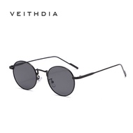 VEITHDIA  New Fashion Retro Sunglasses for Men and Women Circular Small Frame Metal Sunglasses  S212