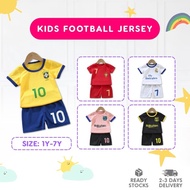1-7Y Kids Football Jersey 2PC Set Short Sleeve Shirt Sport Pants Baju Budak Bola Sepak Kanak Kanak_AM10276