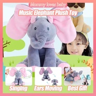 Music Elephant Plush Toy with Ears Moving Singing Soft Toy Doll Cute Animal Pillow Soft Toys Patung