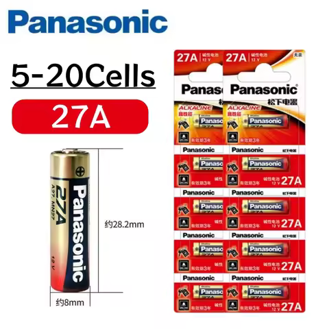 Panasonic 5-20PCS 12V 27A A27 Alkaline Batteries Long-Lasting Battery for Household Remotes Doorbell