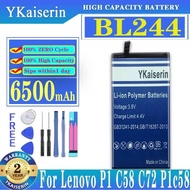 6500mAh For Lenovo P1 C58 C72 P1c58 BL244 Mobile Phone Battery High Capacity