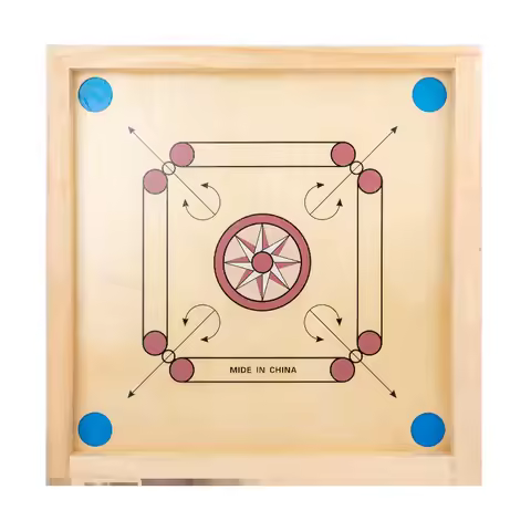 Carrom Board Game Classic Strike Wooden Game Desktop Hand Play Chess With Coin Educational Smooth Su