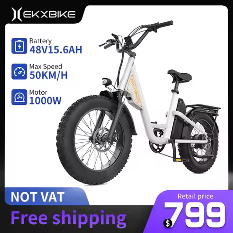 EKX L1 Adult Electric Bike 1000W Motor（1400W peak）34MPH, 48V 15.6Ah Removable Battery With 20''4.0 F