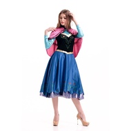 Spring Summer Women Adult Frozen Disney Elsa Costume Cosplay Anna Princess Party Dresses