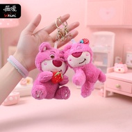 Sleeping Face Lying Posture Strawberry Bear Doll Plush Doll Keychain Bag Pendant Colleague Gift