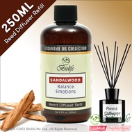 Biolife Sandalwood Essential Oil Aromatherapy Reed Diffuser Refill, Long Lasting Scent (250ml Reed-D