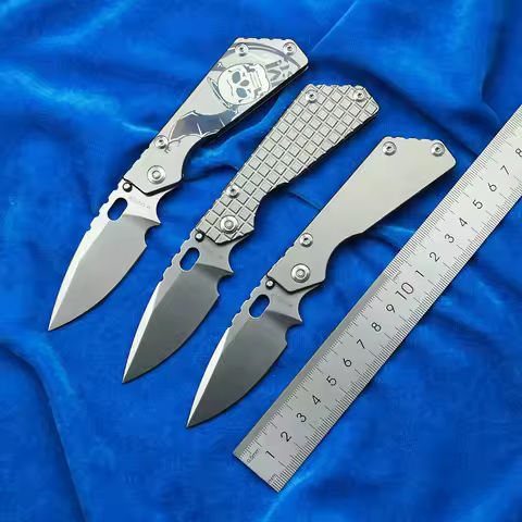 LEMIFSHE Titanium Handle Strider PT3 Mark CPM154 Logo Folding Knife Tactical Pocket Camping Hunting 