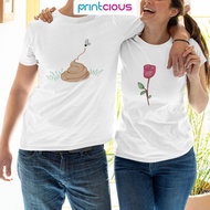 PRINTCIOUS Rose & Stinks Couple T-shirt For Men & Women | Graphic Tees/Couple Clothes/Viral Couple S