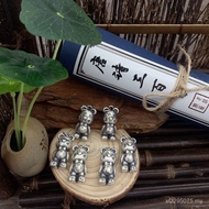 Hard Handmade Silver Pendant Violent Bear Pure Silver 3D Retro S999 Pendant Pendant DIY Braided Rope