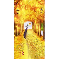 DIY 5D Diamond Painting Full Round Diamond Golden Peacoc Handmade Rhinestone Diamond Embroidery Bead Painting