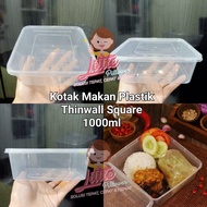 (Isi 25pcs)Thinwall 1000ml Persegi/Lunch Box Square/Thinwall/Food Container