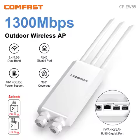 COMFAST AC1300 High Power Outdoor Wireless Access Point Roteador Wifi Longo Alcance 2.4G/5G 48V POE 