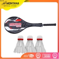 MONTANA Badminton Racket 1 Pcs + Shuttlecock 3 Pcs Badminton Racket and Shuttlecock TRB1S