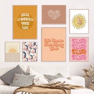 Trendy Funky Retro70s Good Vibes Poster No Frame Canvas Painting Vintage Home Room Decor