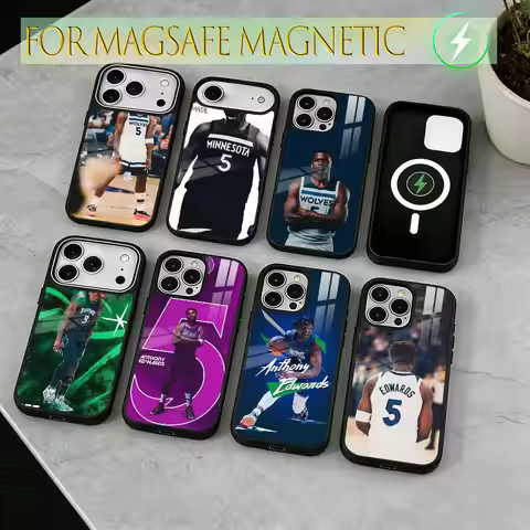 Anthony Edwards Phone Case For iPhone17,16,15,14,13,12,11 Plus,Pro Magnetic with Magsafe Wireless Ch