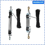 [DaladalaMY] Rope Pulley Hoist Block and Tackle Pulley System Rope Hoisting Lifting Heavy Objects fo