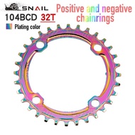 ใบจานจักรยาน สำหรับจานชั้นเดียว SNAIL Chainring 104 BCD 32T 34T 36T 38T