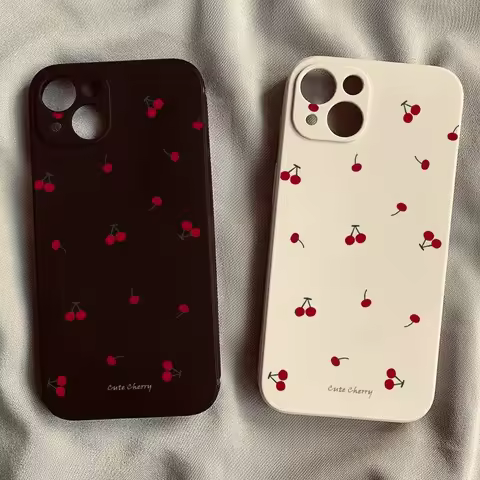 New Cute Cherry Phone Case For Xiaomi Mi 15 14T 13 12 12T 11 10T Poco X7 X5 F5 F7 M5 M7 X4 M4 M3 Lit
