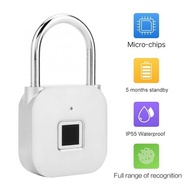 shop Zinc Alloy Smart Padlock Fingerprint Waterproof Padlock LED Door Lock Home Security Keyless doo