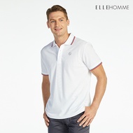 ELLE HOMME POLO | Shirt With Collar Short Sleeves EH Logo Screen Print Comfortable To Wear White W8K
