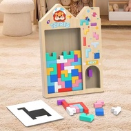 < M.a > Tetris Puzzle Wooden Intelligence Toy Children's Tetris Puzzle Toy/ Children's Educational T