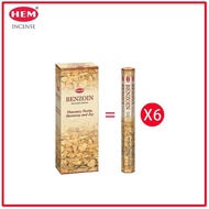 HEM - (買1送2) (20支六角柱盒裝)BENZOIN安息香味印度進口純天然手工制線香棒 香枝 瑜伽冥想專用香薰 HI-BENZOIN