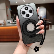 Soft Case Xiaomi Redmi 14C 13C poco C75 C65 Glitter Magnetic HolderRing Free Premium Lanyard Strap