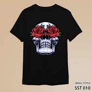 T-shirt Men Women Adults And Children Cotton Combed Short Sleeve Skull Style SST 010-012