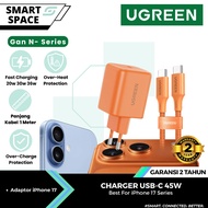 UGREEN Charger For iphone 17 PD Type C Fast Charging 40w 45w - ADP GAN N SINGLE ORANGE