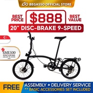 【🇸🇬 OFFICAL STORE】BEGASSO 20" Inch Disc Brake 9 Speed Lightweight Trifold Folding Bike G Line Like