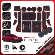 HONDA CIVIC FC 2016 - 2025 Car Anti-slip Dustproof Interior Slot Mat Rubber Pad Car Accessories Akse