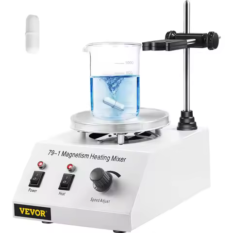 VEVOR 1L Heating Magnetic Stirrer Hot Plate W/ Stir Bar 0-1600R/Min Vortex Mixer Distillation Kit Ch