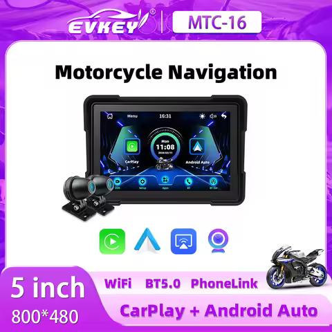 EVKEY Navigation Motorcycle 5 inch Wireless Carplay Display Screen Motorcycle Accessories Wireless A