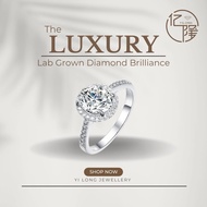 [REAL Moissanite ] YI LONG 925 Sterling Silver White 2ct Moissanite Oval Ring