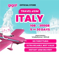 giga! Italy Travel eSIM 1GB - 300GB | 5 - 30 Days