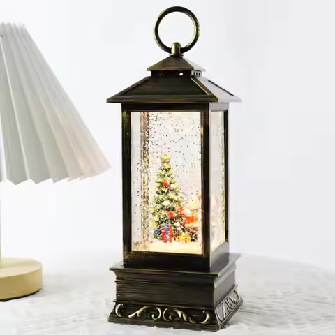 Music Snow Globe Light up USB Christmas Decorations Portable Battery Powered Lantern Cute Festival O