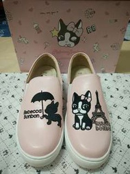 日本狗頭 樂芙刺繡懶人鞋-（23.5 粉色）RB034-10