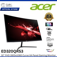 ACER 32" NITRO ED320QR S3 / ED320QRS3 LCD FULL HD (1920x1080P@165HZ) VA PANEL CURVE LED GAMING MONIT