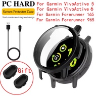 For Garmin Vivoactive 5 6 PC+Tempered Glass Case for For Garmin Forerunner 965 Smart Watch Strap Pro