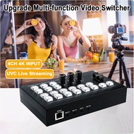 New 4K 4 Way HDMI Input 1080P Live Streaming Video Switcher Audio Mixer Multi Camera Live Switcher P