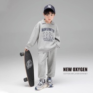 New Chinese Style Children Boy Sports Suit Boy Handsome Two Suits Clothes Pullover New Style Childre