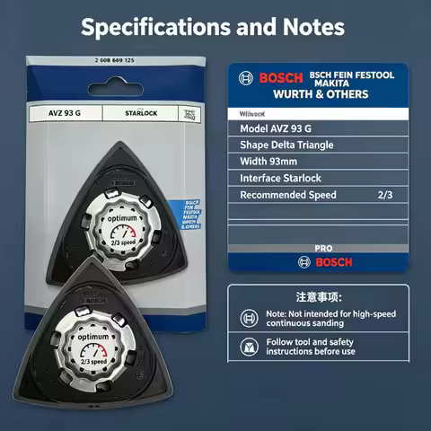 Bosch STARLOCK Sanding Plate AVZ 93 G Oscillating Saw Blade Sanding In Corner Multitool Saw Blade fo