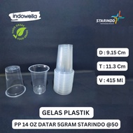 Starindo 16 Oz Flat PP Plastic Cup 5 Grams